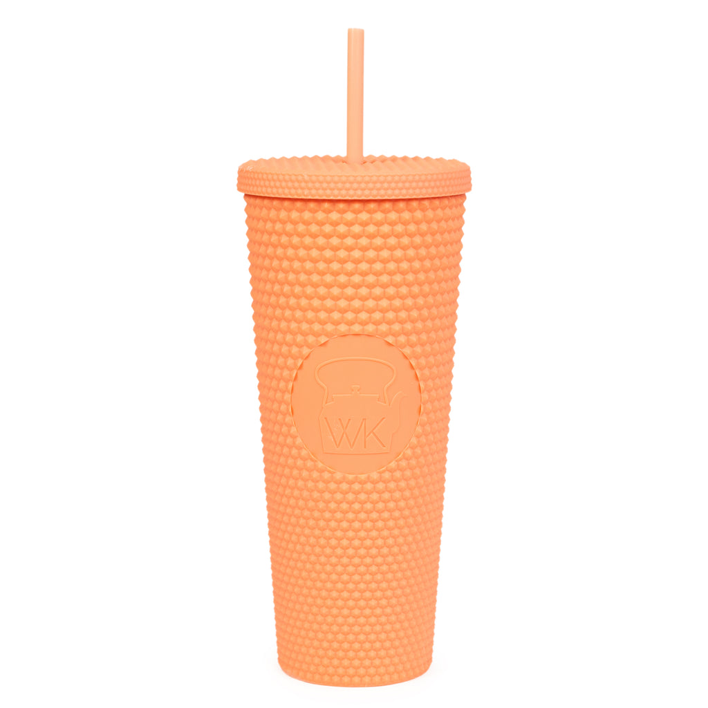 24oz Diamond Studded Tumblers - Coral