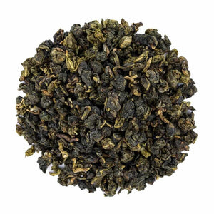 Top mound picture of The Whistling Kettle Jade Oolong tea.